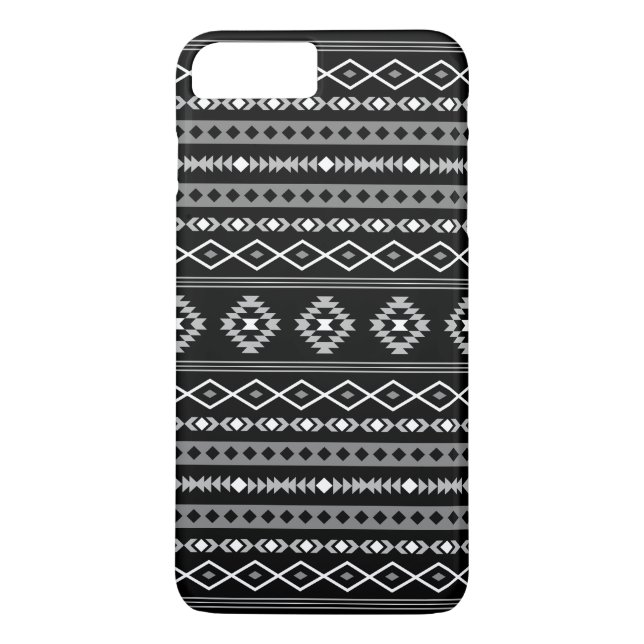 Aztec White Grey Black Mixed Motifs Pattern Case-Mate iPhone Case (Back)