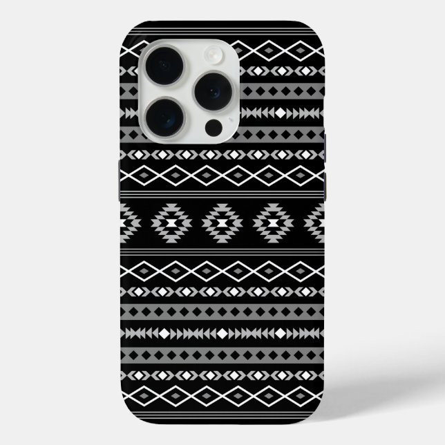 Aztec White Grey Black Mixed Motifs Pattern Case-Mate iPhone Case (Back)