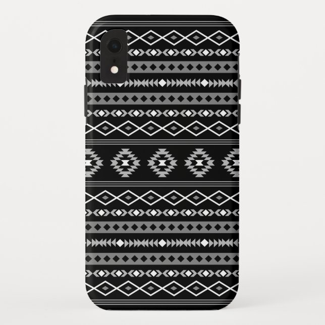Aztec White Grey Black Mixed Motifs Pattern Case-Mate iPhone Case (Back)