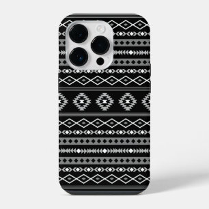 Aztec White Grey Black Mixed Motifs Pattern iPhone 14 Pro Case