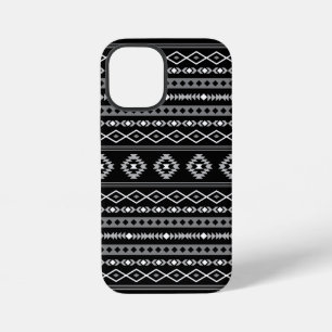 Aztec White Grey Black Mixed Motifs Pattern iPhone 12 Mini Case