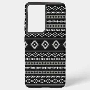 Aztec White Grey Black Mixed Motifs Pattern Samsung Galaxy Case