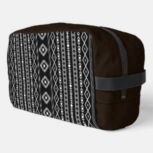 Aztec White Grey Black Mixed Motifs V Pattern Dopp Kit
