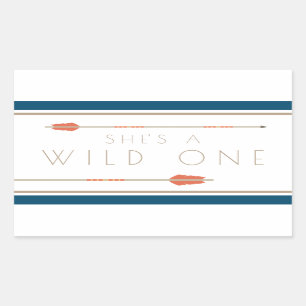 Aztec Wild One First Birthday Rectangular Sticker