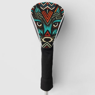 Aztec Wolf Face Golf Head Cover