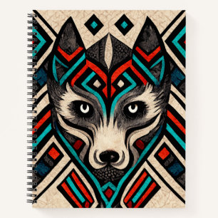 Aztec Wolf Face Notebook