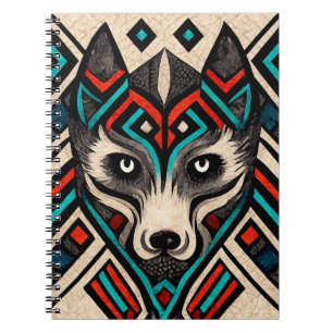 Aztec Wolf Face Notebook