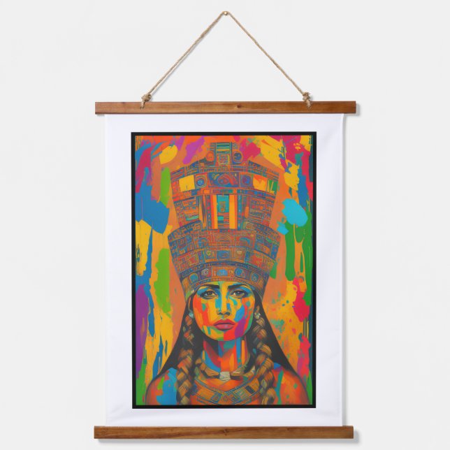 Aztec Woman Art Hanging Tapestry (Front)
