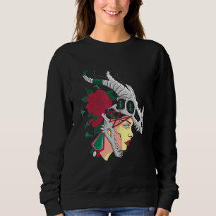 Aztec Woman - Strong Mexican Girl - Chava - Hecho  Sweatshirt