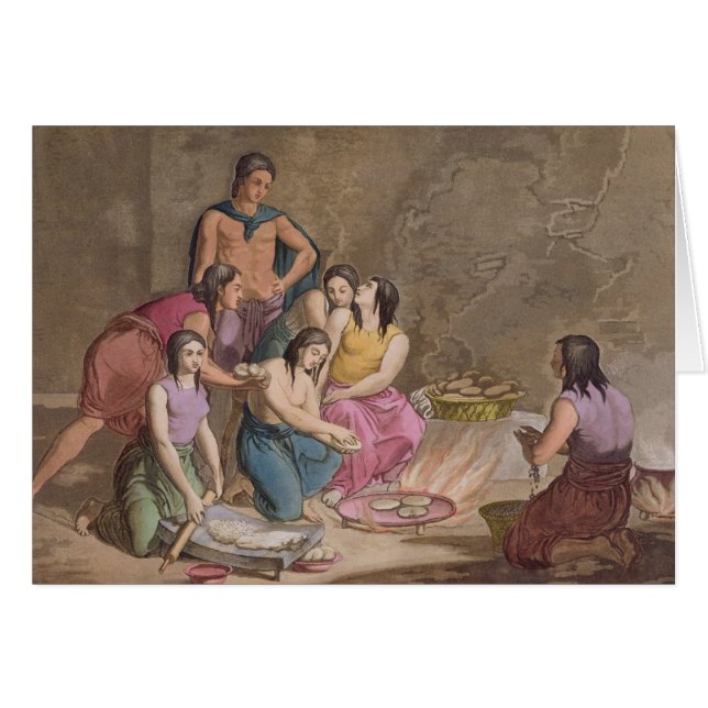 Aztec women making maize bread, Mexico, from 'Le C (Front Horizontal)