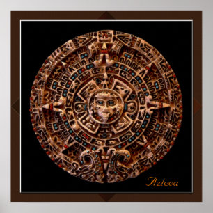 "AZTECA" Mayan Sun Calender Art Print