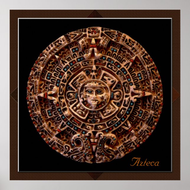 "AZTECA" Mayan Sun Calender Art Print (Front)