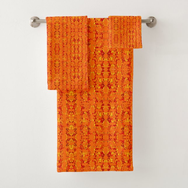 Aztek Orange bath towel set (Insitu)