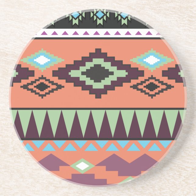 Aztek Tribal Southwestern Geometric Coaster (Front)