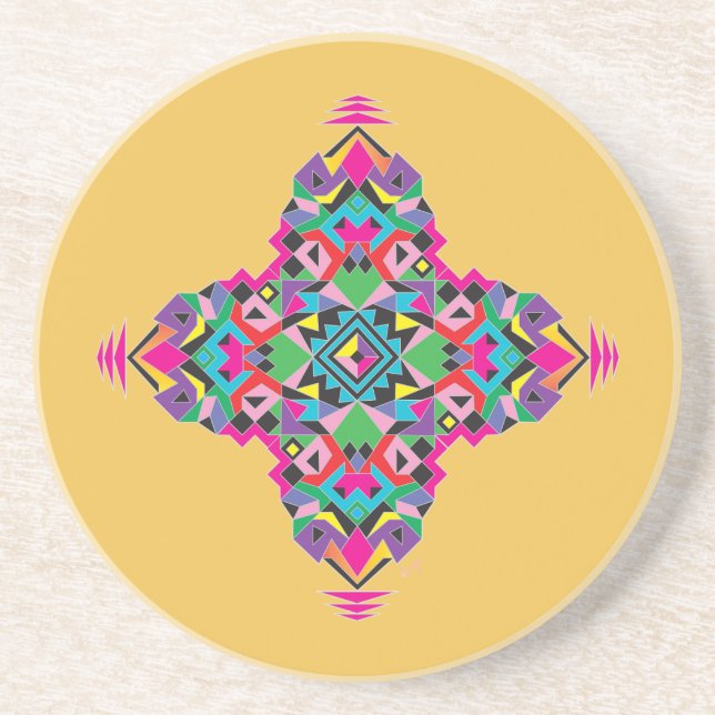 Aztez Pattern Design Coaster (Front)