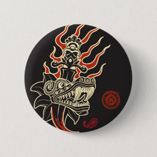 AZTK-Qutzal 6 Cm Round Badge