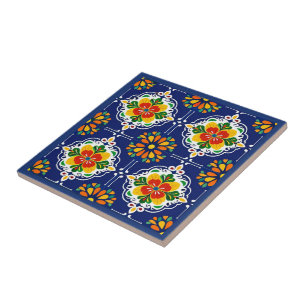 Azul Flor Mosaic Ceramic Tile