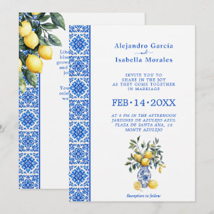 💙🍋Azul & Limone Romance – Classic Invitation