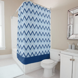 Azul Sapphire Chevron Shower Curtain