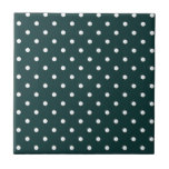 Azul Verde Polka Dots Ceramic Tile<br><div class="desc">Is it green? Is it blue? We don’t know but we like it! It has a little too much blue to be hunter green,  it has way too much green to be a true teal.  Unique hue,  this will make very colourful & interesting gifts.</div>