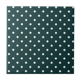 Azul Verde Polka Dots Ceramic Tile