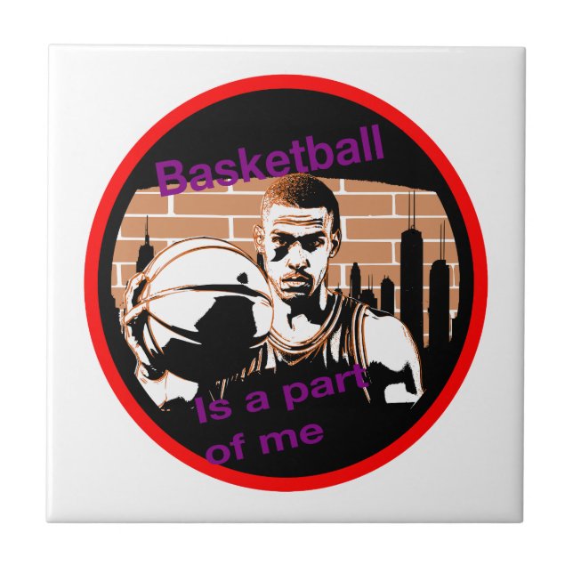 Azuleik Basketball is a part of a Ceramic Tile (Front)