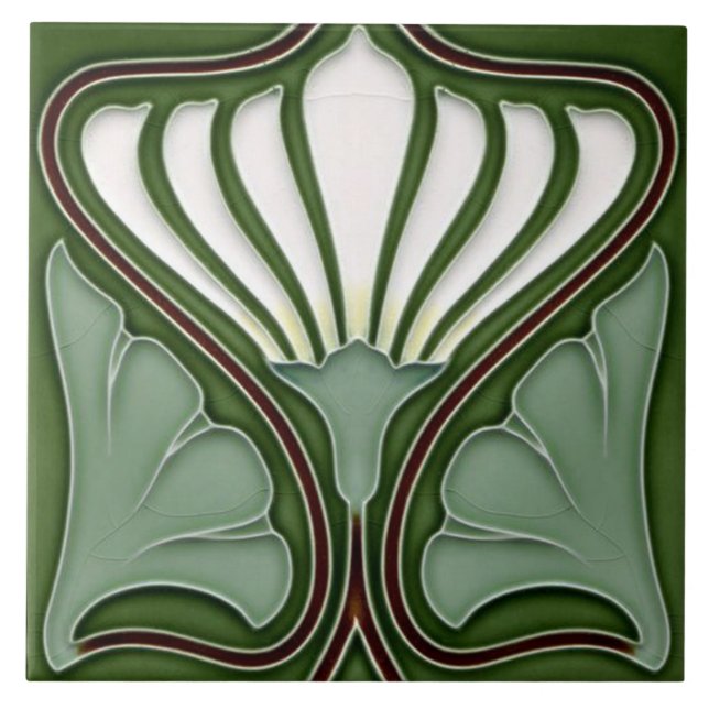 Azulejo Art Nouveau Ceramic Wall fireplace Tile (Front)