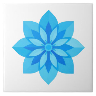 Azulejo Blue and White Modern Flower Ceramic Tile