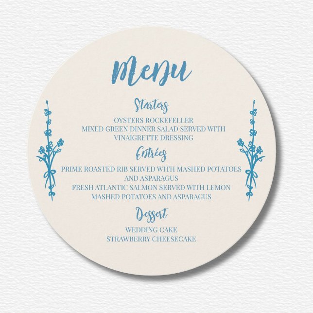 Azulejo Blue Wedding Menu (Creator Uploaded)