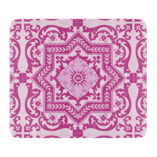 Azulejo Ceramic Style Vintage Monogram Ornament Cutting Board