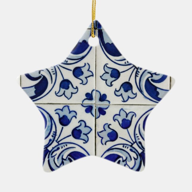 Azulejo Ceramic Tree Decoration (Front)