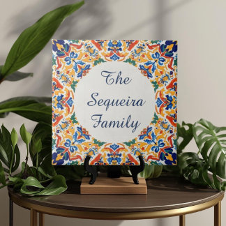 Azulejo Colorful Custom Name Plate Plaque Sign  Ceramic Tile