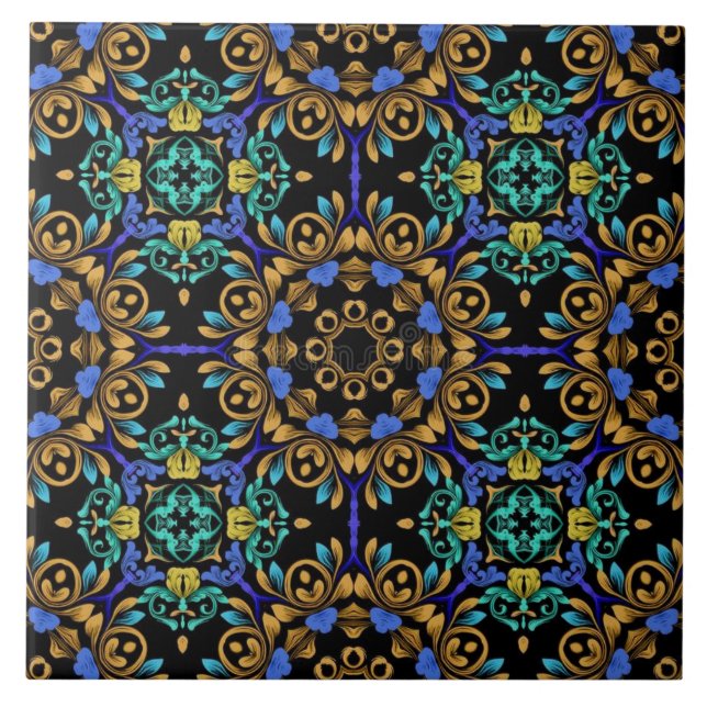 Azulejo de cerámica estilo barroco  ceramic tile (Front)