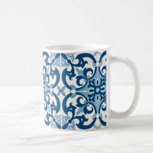 Azulejo Fleur De Lis Style Pattern Coffee Mug