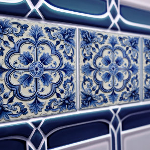 Azulejo Lisbon Patterned Talavera Ceramic Design Ceramic Tile