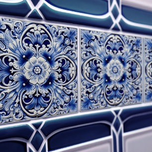 Azulejo Lisbon Patterned Talavera Ceramic Design Ceramic Tile