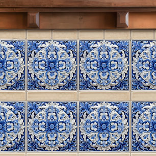 Azulejo Lisbon Patterned Talavera Ceramic Design Ceramic Tile