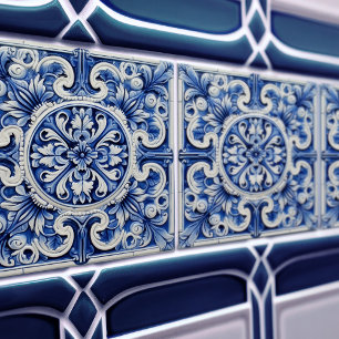 Azulejo Lisbon Patterned Talavera Ceramic Design Ceramic Tile