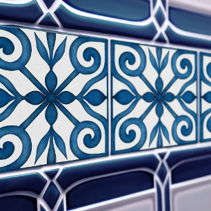 Azulejo Lisbon Patterned Talavera Ceramic Design Ceramic Tile