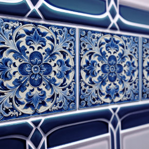 Azulejo Lisbon Patterned Talavera Ceramic Design Tile