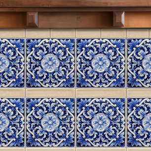 Azulejo Lisbon Patterned Talavera Ceramic Design Tile