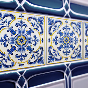 Azulejo Lisbon Patterned Talavera Ceramic Design Tile
