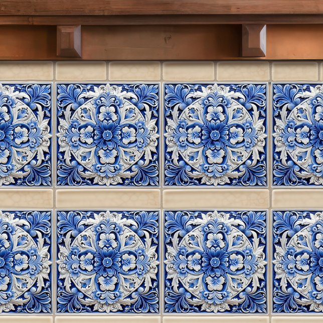 Azulejo Lisbon Patterned Talavera Ceramic Design Tile (Creator Uploaded)