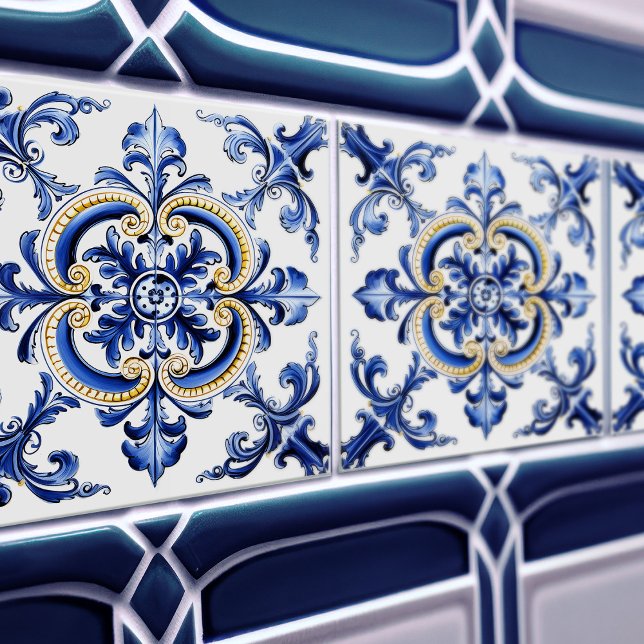 Azulejo Lisbon Patterned Talavera Ceramic Design Tile (Creator Uploaded)
