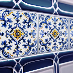 Azulejo Lisbon Patterned Talavera Ceramic Design Tile