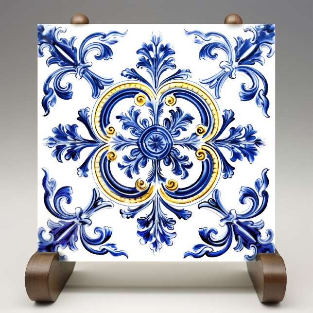 Azulejo Lisbon Patterned Talavera Ceramic Design Tile (Creator Uploaded)