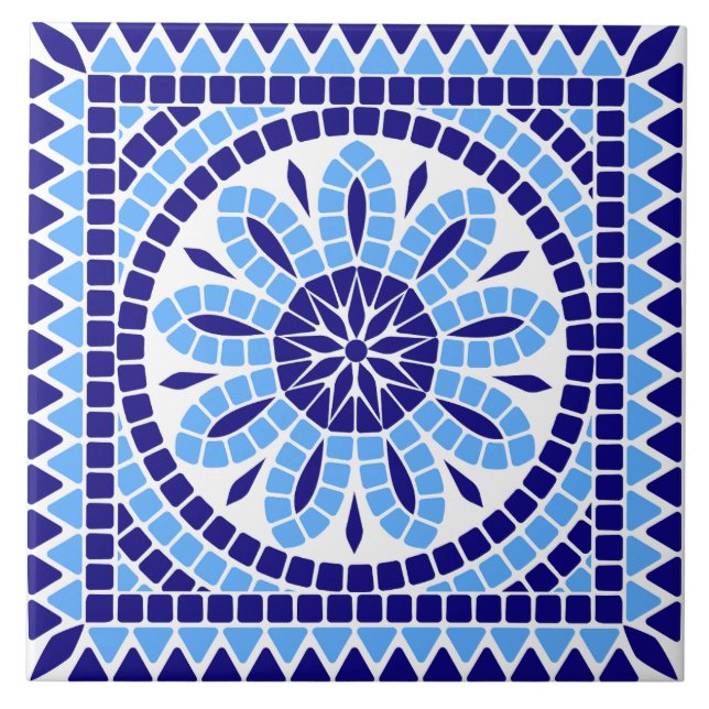 Azulejo Lisbon Patterned Talavera decorative  Ceramic Tile (Front)