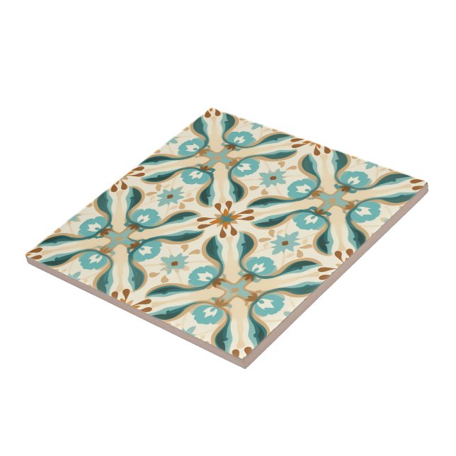 Azulejo Minty Mocha Mosaic Ceramic Tile (Side)