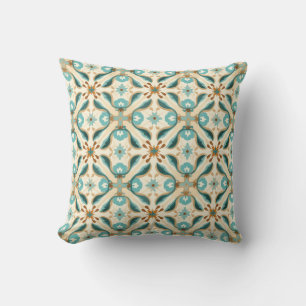 Azulejo Minty Mocha Mosaic Cushion