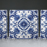 Azulejo Navy Iberian Lisbon Architectural Motif Ceramic Tile<br><div class="desc">Indigo Azulejo Blue Portuguese Lisbon decorative ceramic tiles are a beautiful and unique addition to any home. A high-quality product with a timeless aesthetic. The blue colour of the tiles is inspired by the indigo blue of Lisbon's famous azulejo tiles, adding a touch of history and culture to your space....</div>